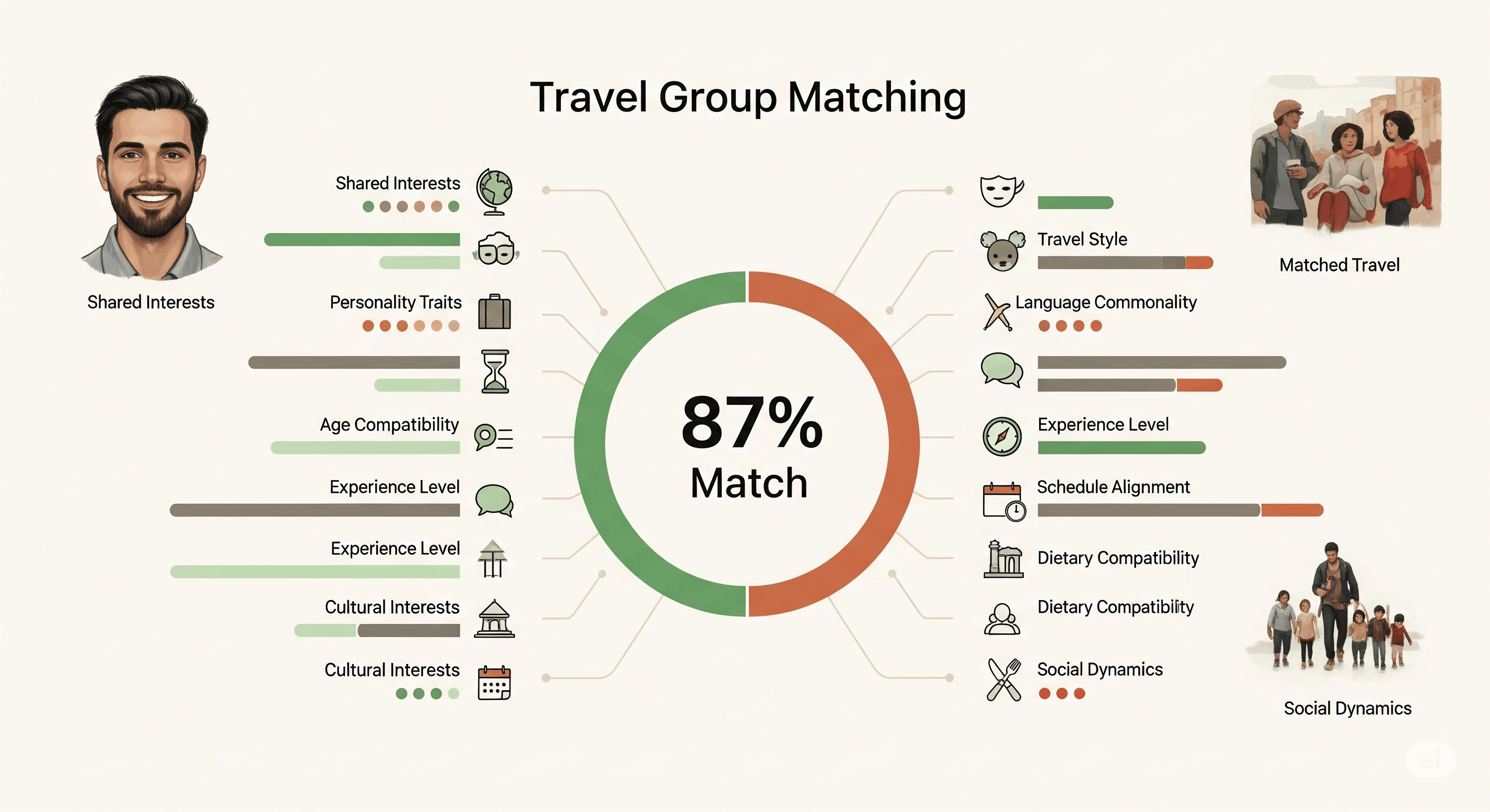 Personalized surfing lesson in Bali, showcasing AI-matched adventure experiences tailored to individual skill levels