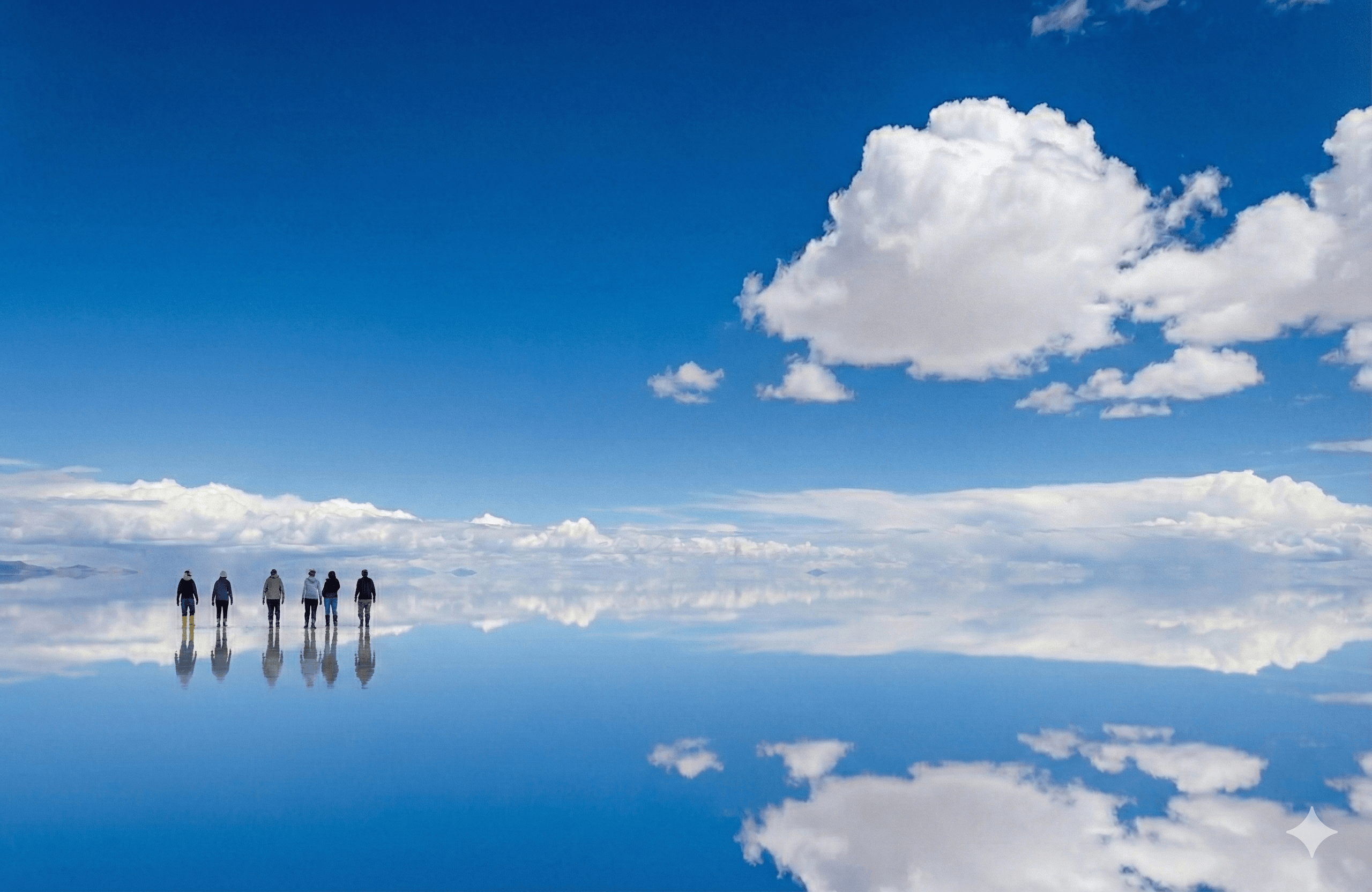 Vue époustouflante du Salar d'Uyuni au lever du soleil