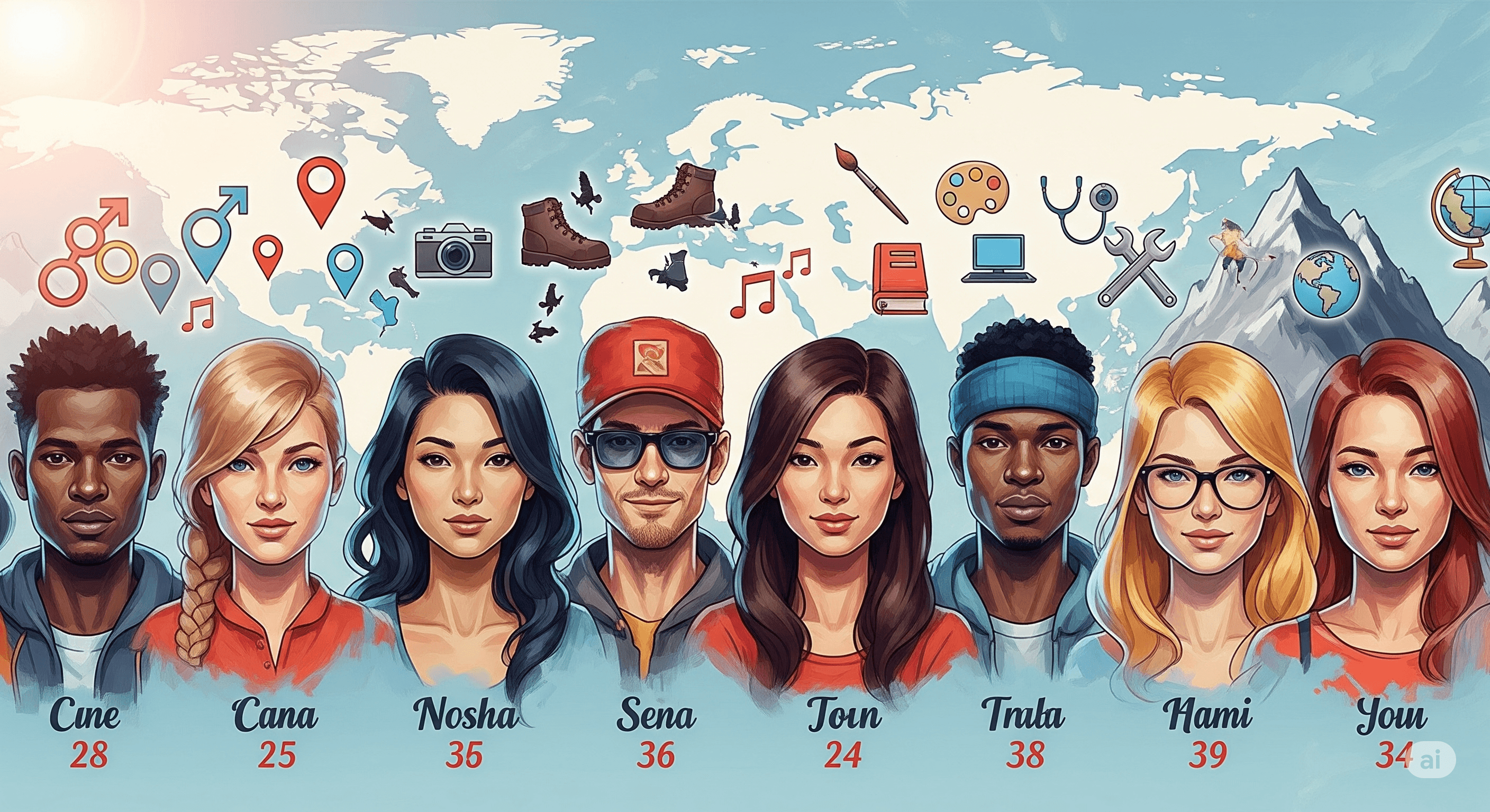 Group of adventure travelers bonding during epic Sahara desert safari expedition, building lasting friendships